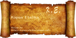 Kopsa Etelka névjegykártya